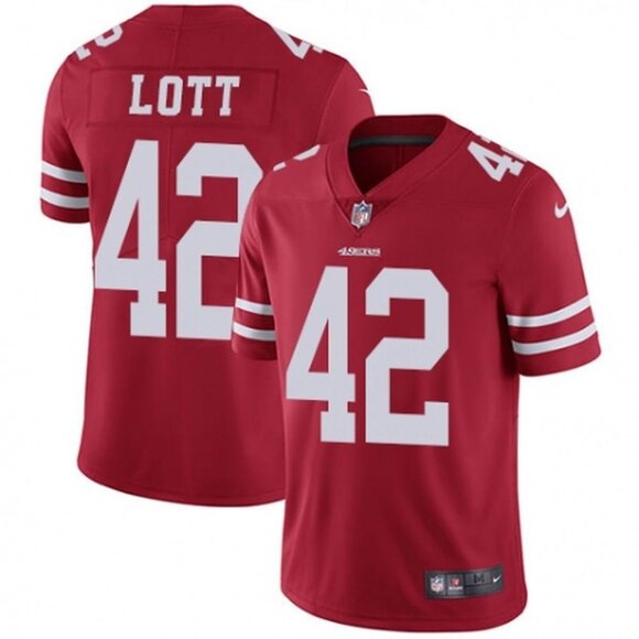 Mens Youths Kids Womens Ronnie Lott Red Stitched Jersey